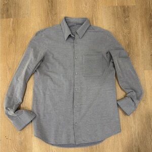 lululemon athletica Men's Gray Long-Sleeve Button-Down Shirt